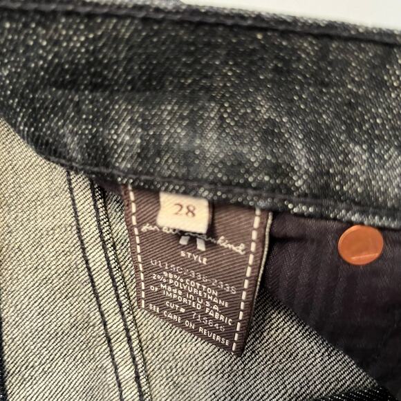 7FAM Dojo Jeans Size 28 Black Flare Diamond Rhinestone - Picture 4 of 16